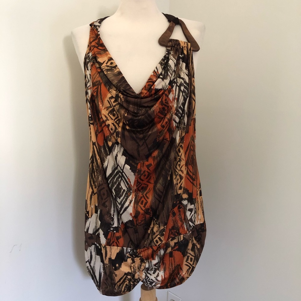 Dots 2X Animal Print Halter Top w/ Triangle NWT